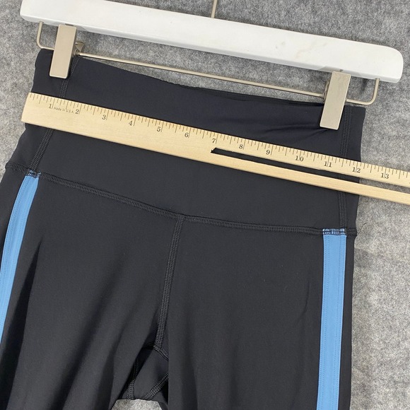Lululemon Leggings 4 Black Blue Zip The Line Crop High Rise Capri Workout - Picture 8 of 16